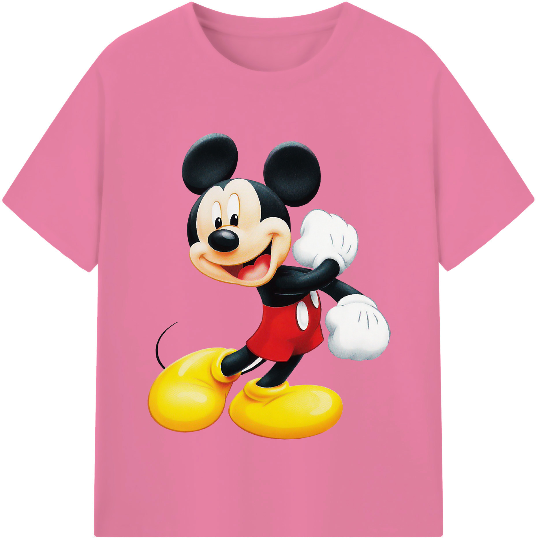 （画像用） ミッキーマウス Mickey Mouse 綿100％半袖Tシャツ（フロントプリント）